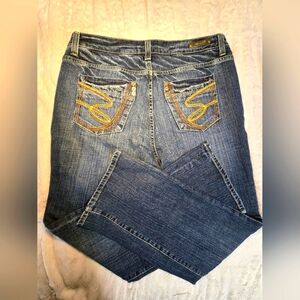 SEVEN7 PREMIUM DENIM 5 POCKET STONE WASHED WOMEN SIZE 18